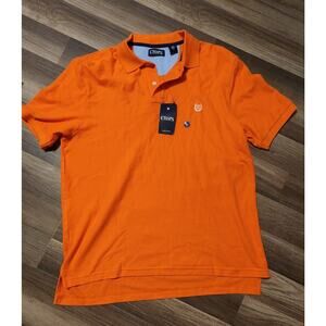NWT Orange Chaps Mens Polo Short Sleeve Size L.